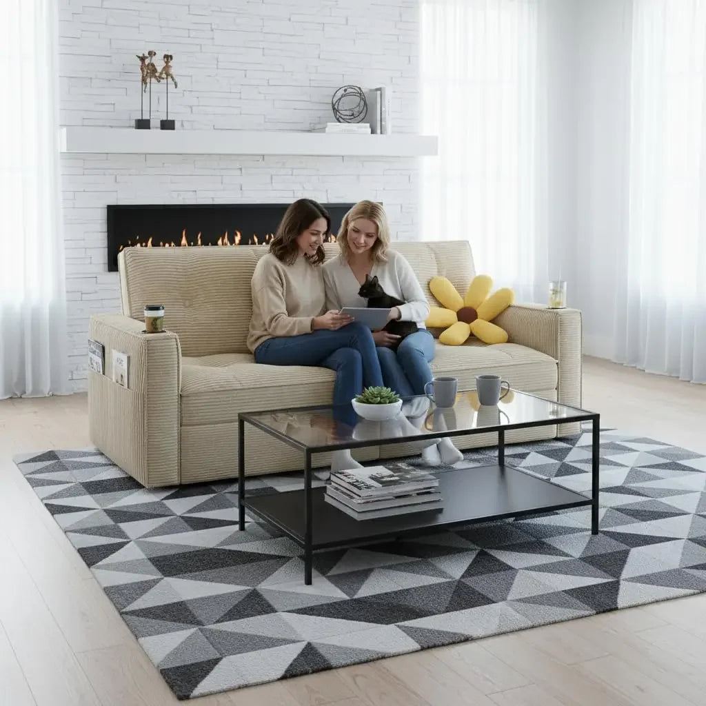 GUANGBAI Modern Sofa Bed Loveseat Sleeper With USB Pockets