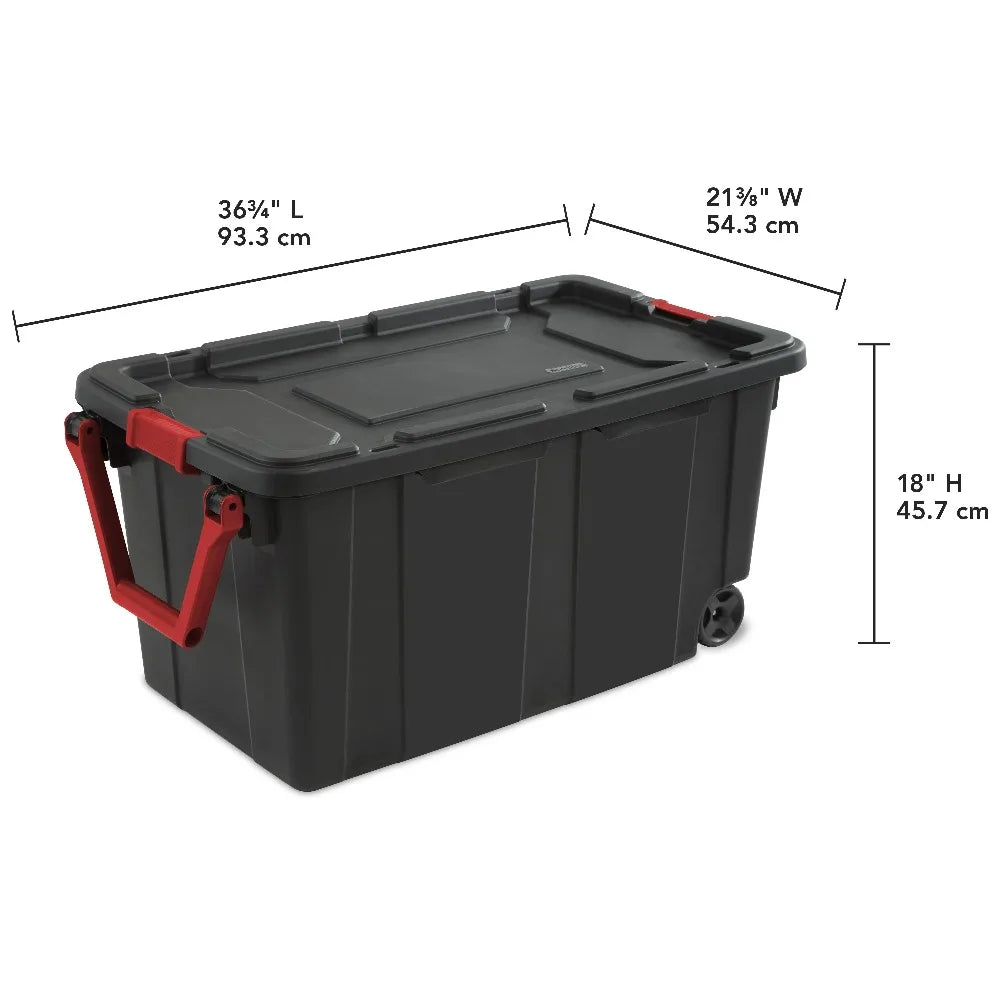 Industrial Wheeled Plastic Storage Container With Handle