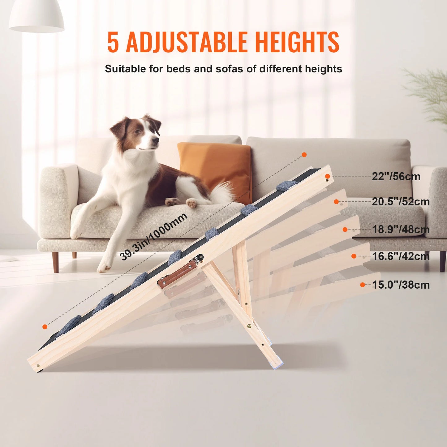 SucceBuy Folding Dog Ramp With Anti Slip And Adjustable Height