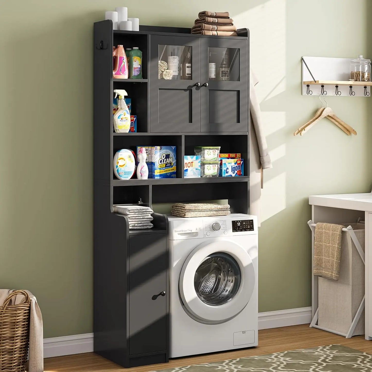 Itaar Over Toilet Storage Cabinet With Glass Doors Bathroom Organizer