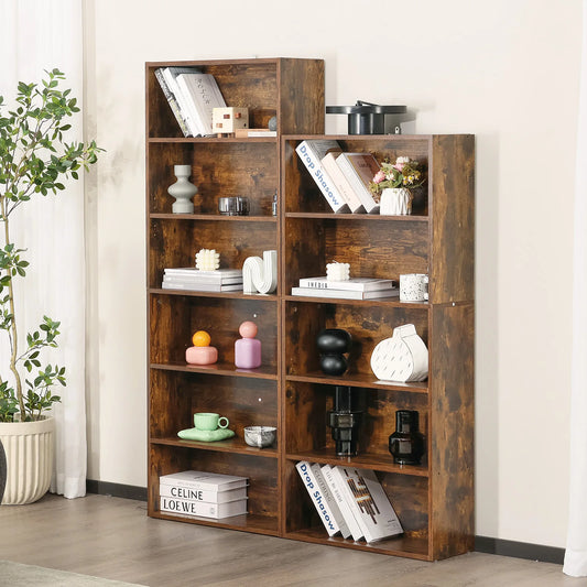 JHK 6 Tier Wooden Bookshelf