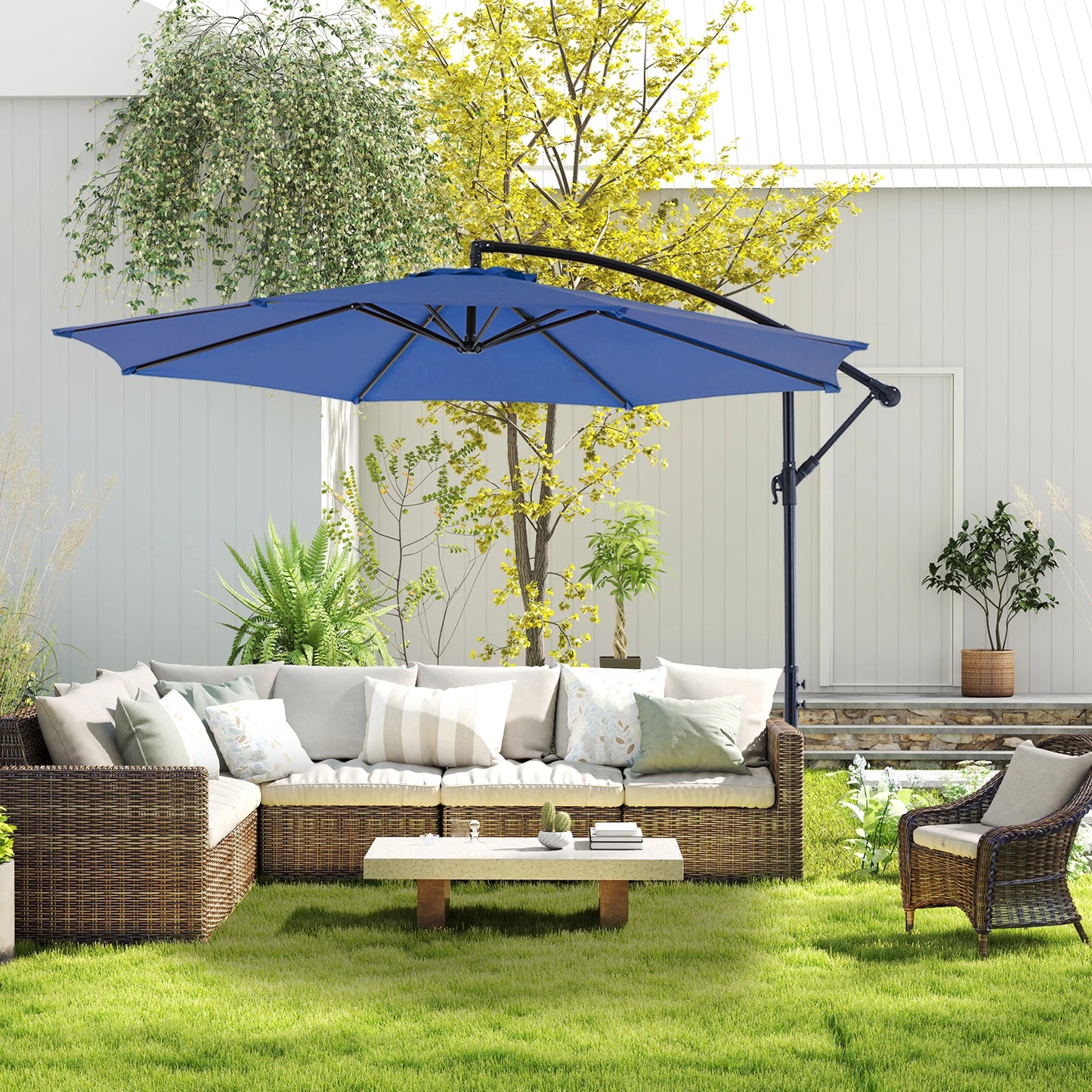 JHK 10ft Outdoor Cantilever Patio Umbrella With Tilt