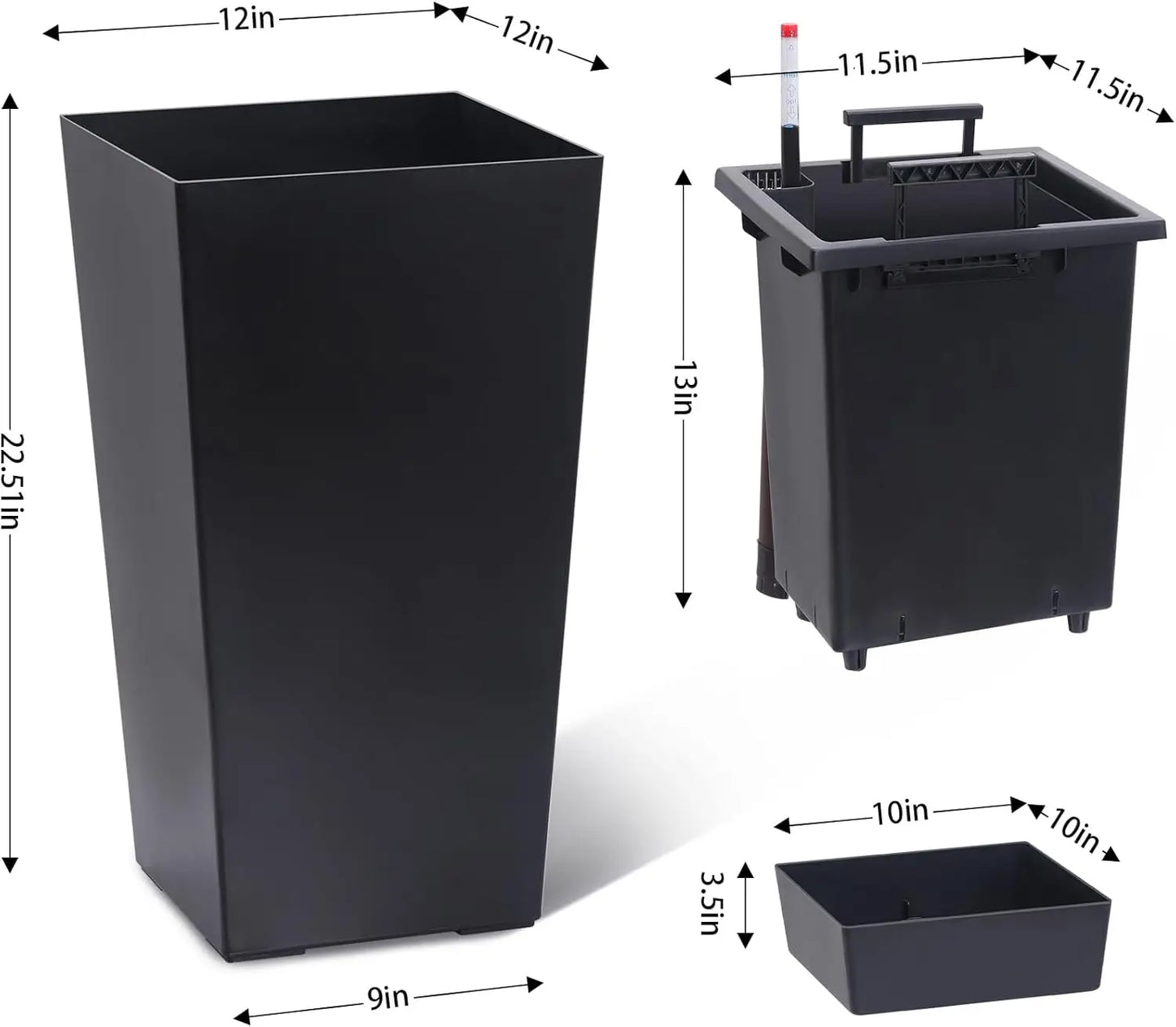 HobbyLane Two Pack Planter Set With Shelf Insert Indoor Outdoor
