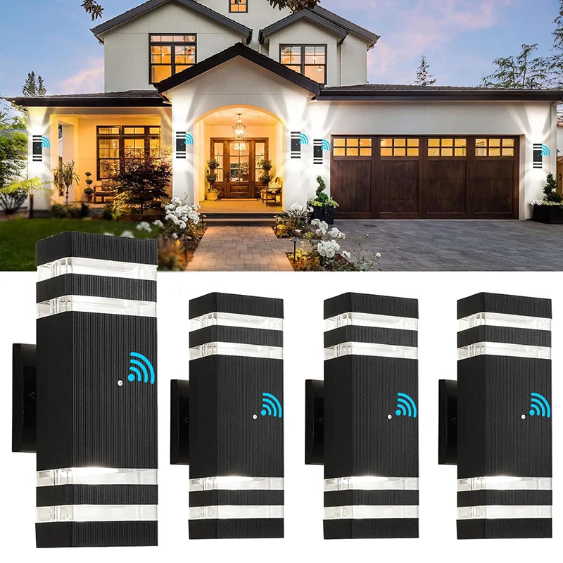 Smart Outdoor LED Wall Light Sconce Waterproof Sensor For Balcony Garden
