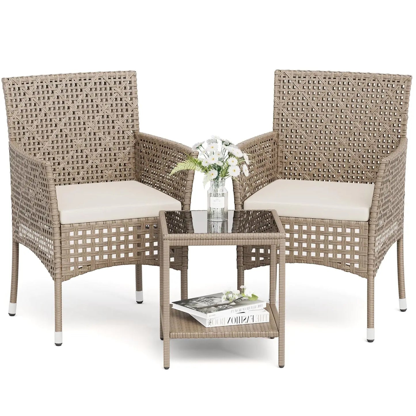 Patio Furniture Set Outdoor Wicker Chairs With Coffee Table
