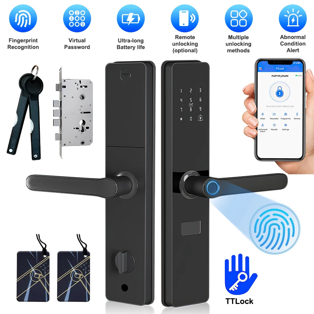 TTLock Smart Door Lock With App Biometric RFID Card