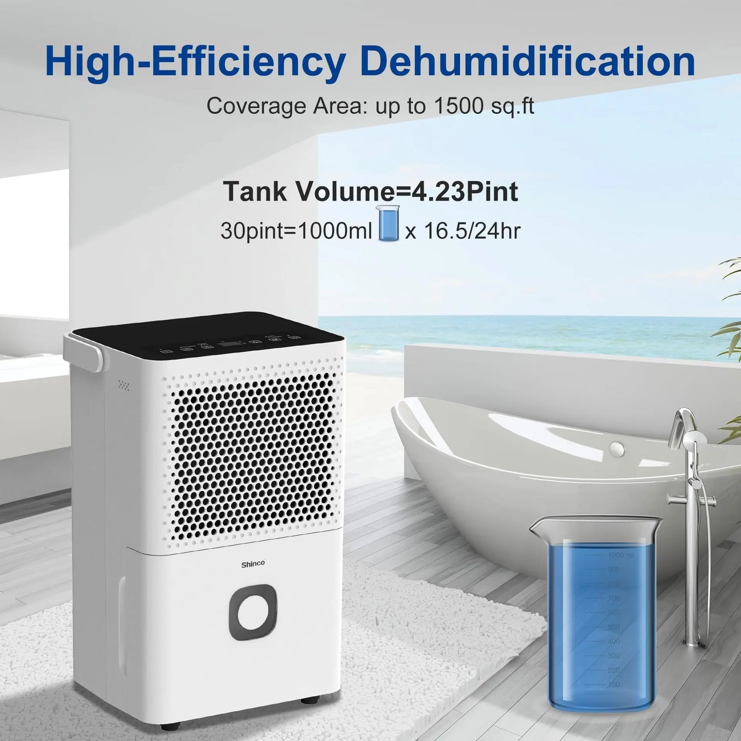 Shinco 30 Pint Dehumidifier For Home And Basements