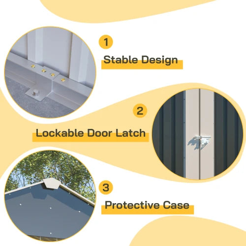 Outdoor Metal Shed With All Weather Protection And Large Storage Capacity
