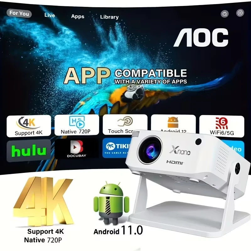 XNANO HA109 Mini Projector Android 11 WiFi 6 BT5.0