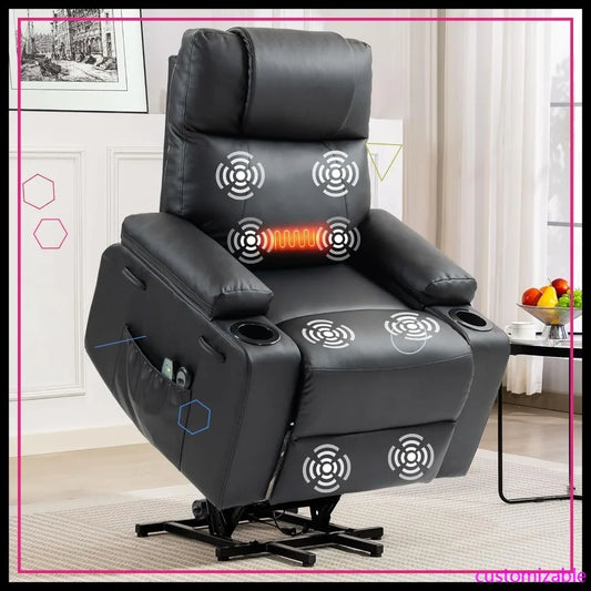 Electric Power Lift Recliner Chair With Heat And Massage