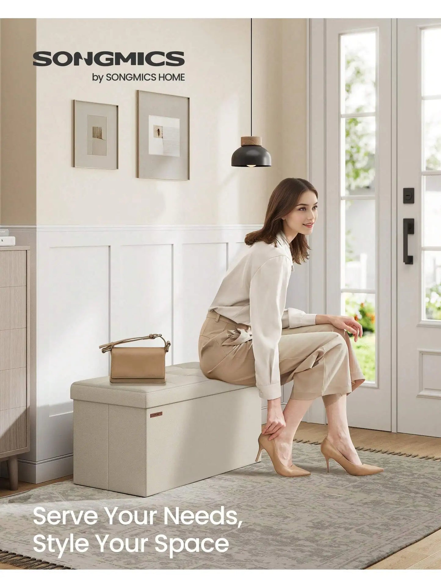 Storage Ottoman Bench With Chest For Living Room And Bedroom