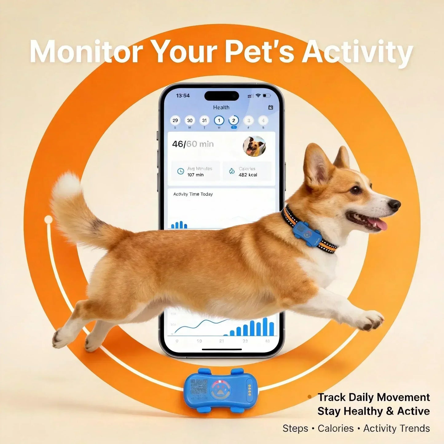 WANWAYTECH GPS Pet Tracker 4G Real-Time Tracking Waterproof IP67