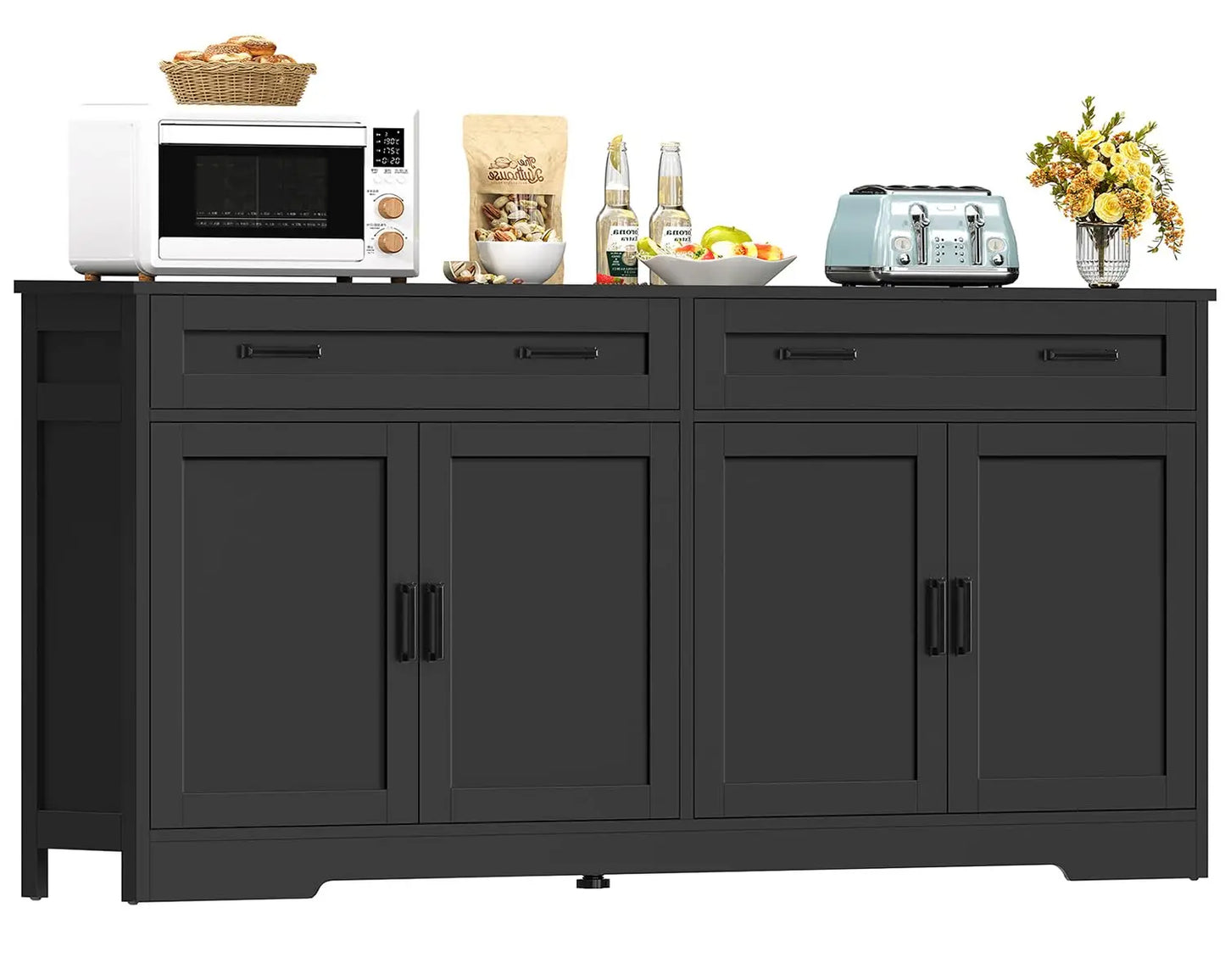Buffet Cabinet With Storage Drawers And Adjustable Shelves