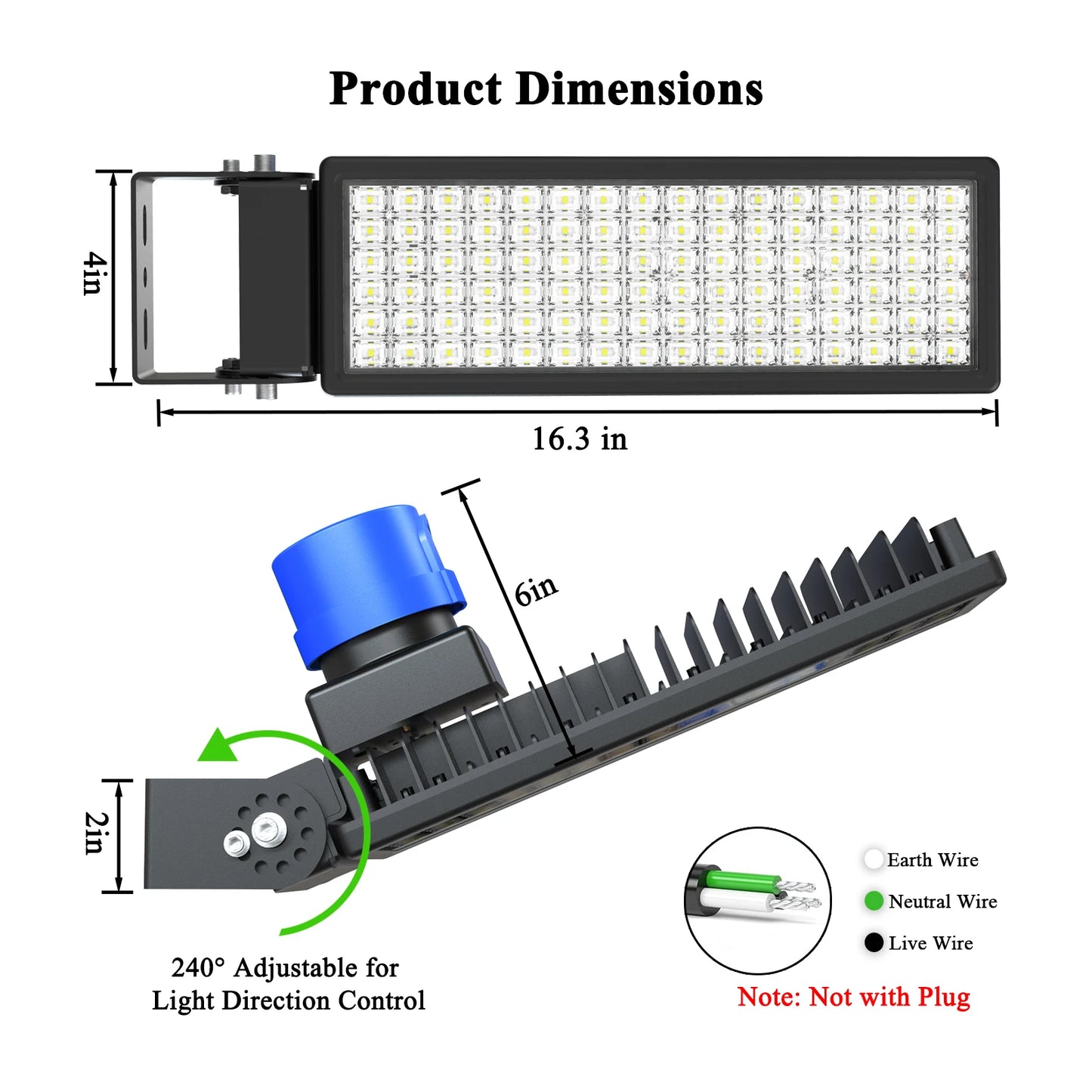 Dusk to Dawn 100W Parking Lot Light with Photocell Sensor