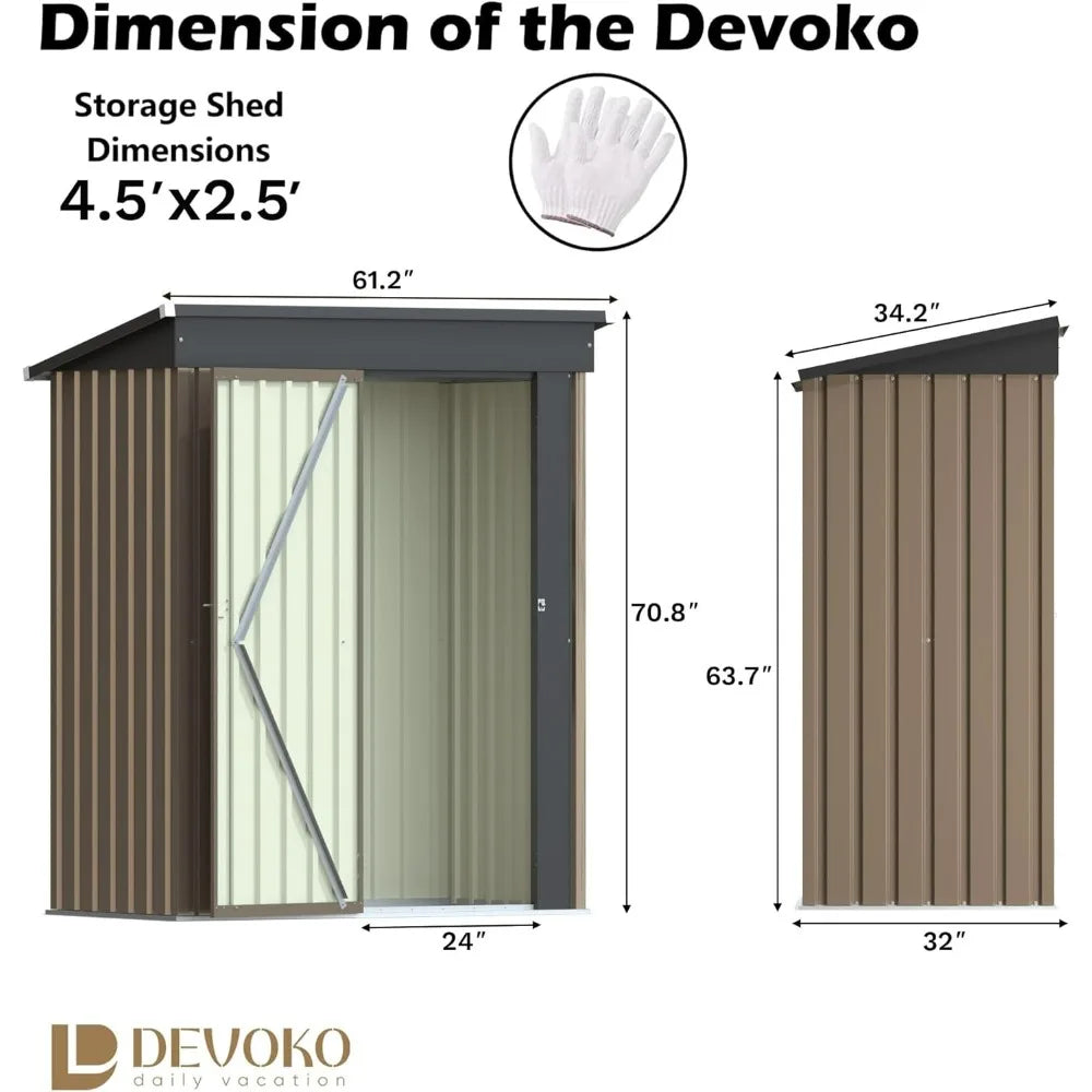 Outdoor Lockable Metal Storage Shed For Garden