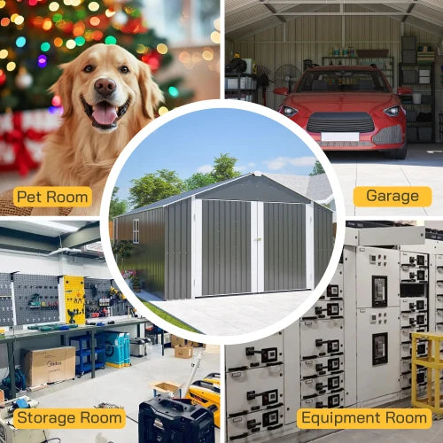 Outdoor Metal Shed With All Weather Protection And Large Storage Capacity