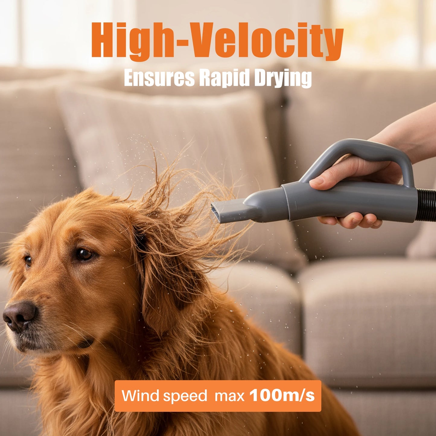 Pet Grooming Vacuum Dryer Kit With Four Nozzles Low Noise