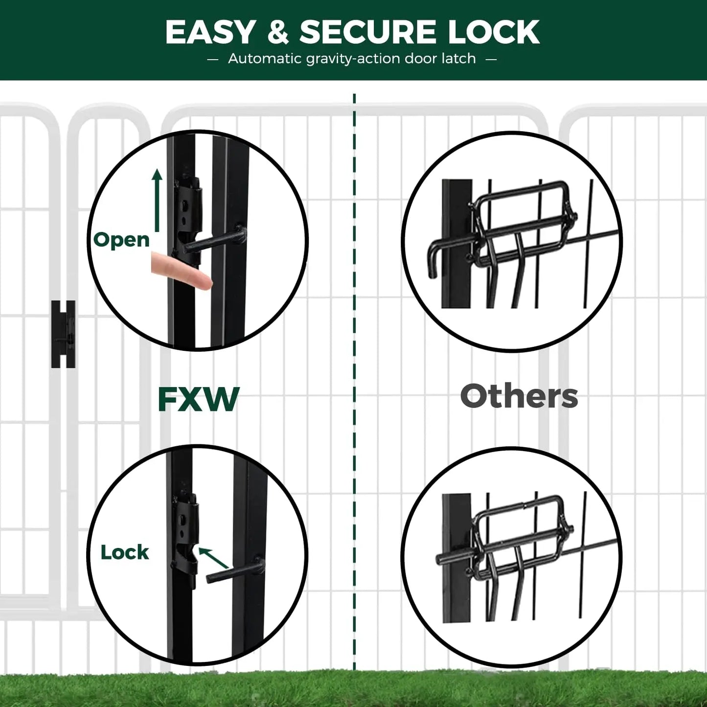 Studyset Dog Pet Fence Indoor Outdoor Portable Metal Exercise Pen