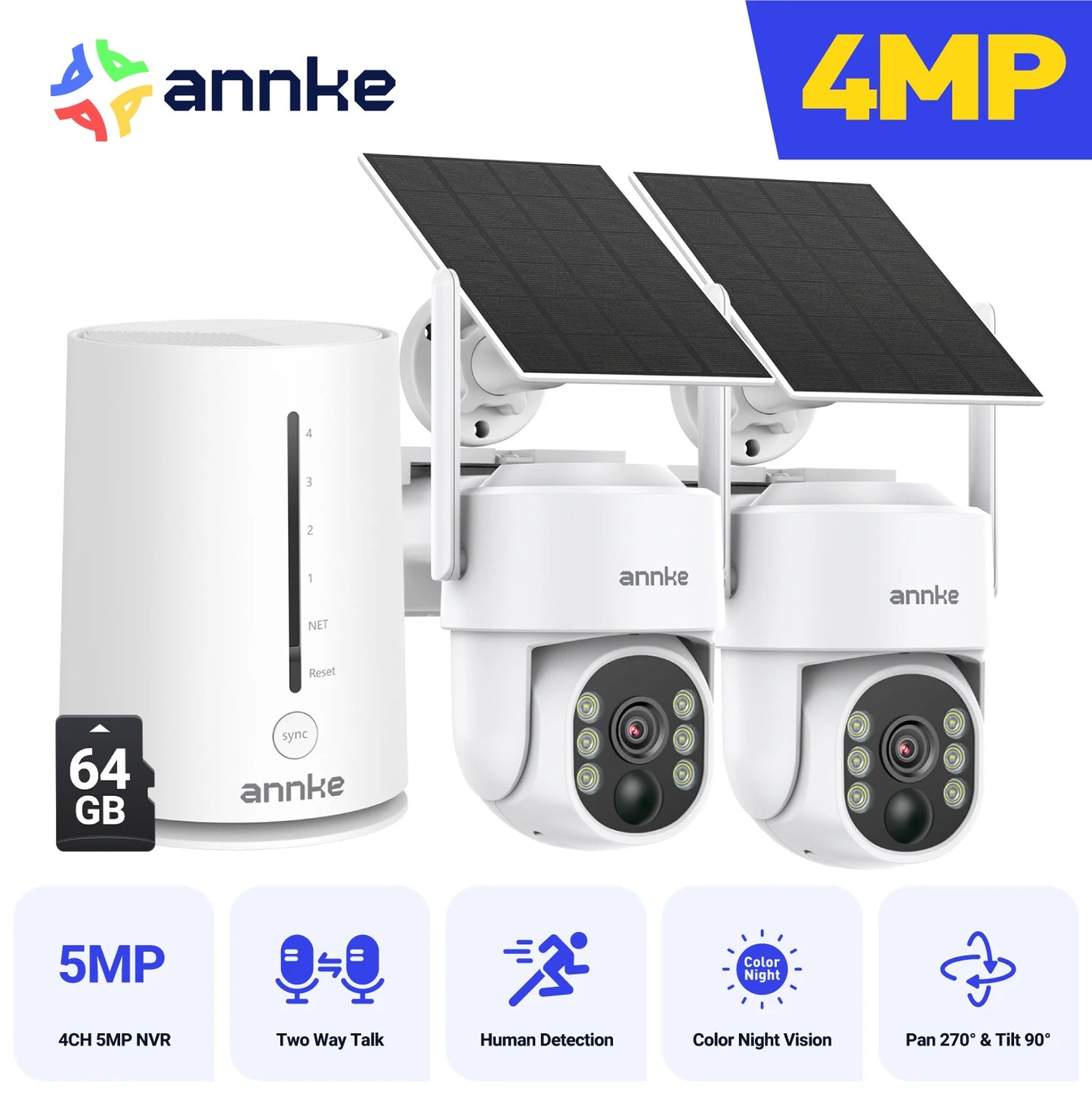 ANNKE 4MP Wireless Security Camera System 4 Channel NVR IP65