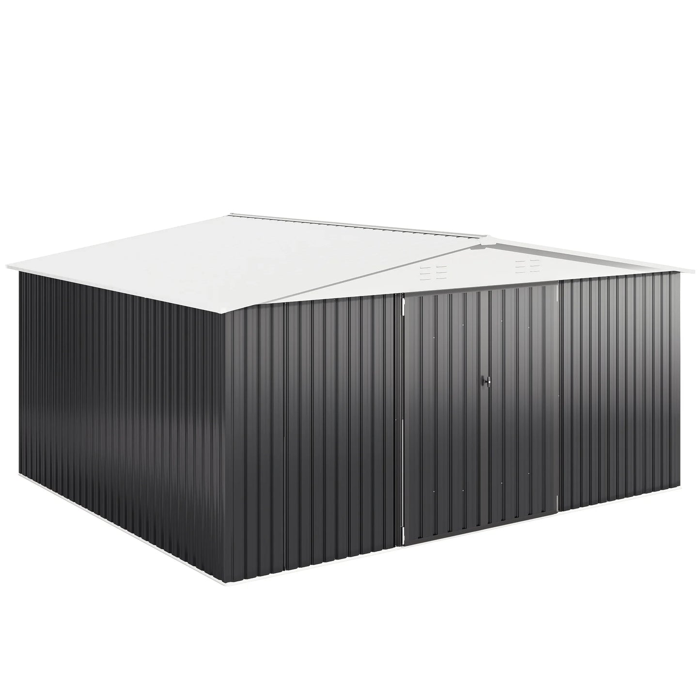 Polar Aurora Galvanized Steel Storage Shed Heavy Duty Lockable Tool Shed