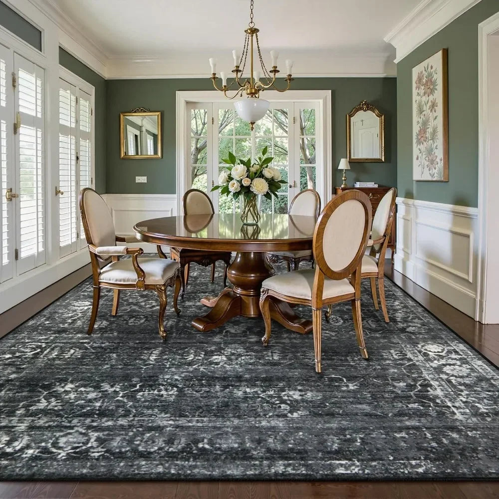 XMSJ Faux Wool Boho-Chic Area Rug Non Slip Living-Room