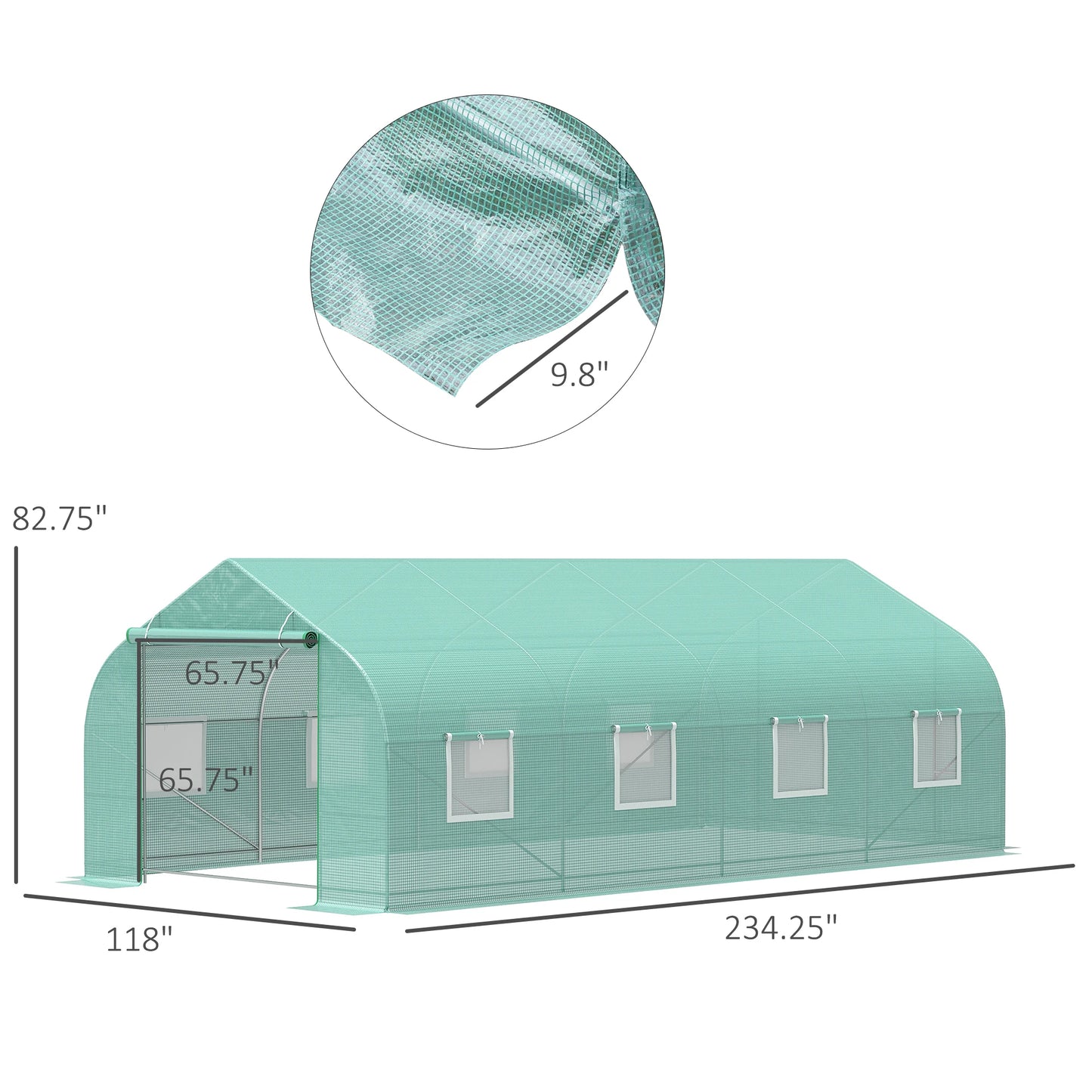 Outsunny Walk-In Greenhouse With Steel Frame For Gardening