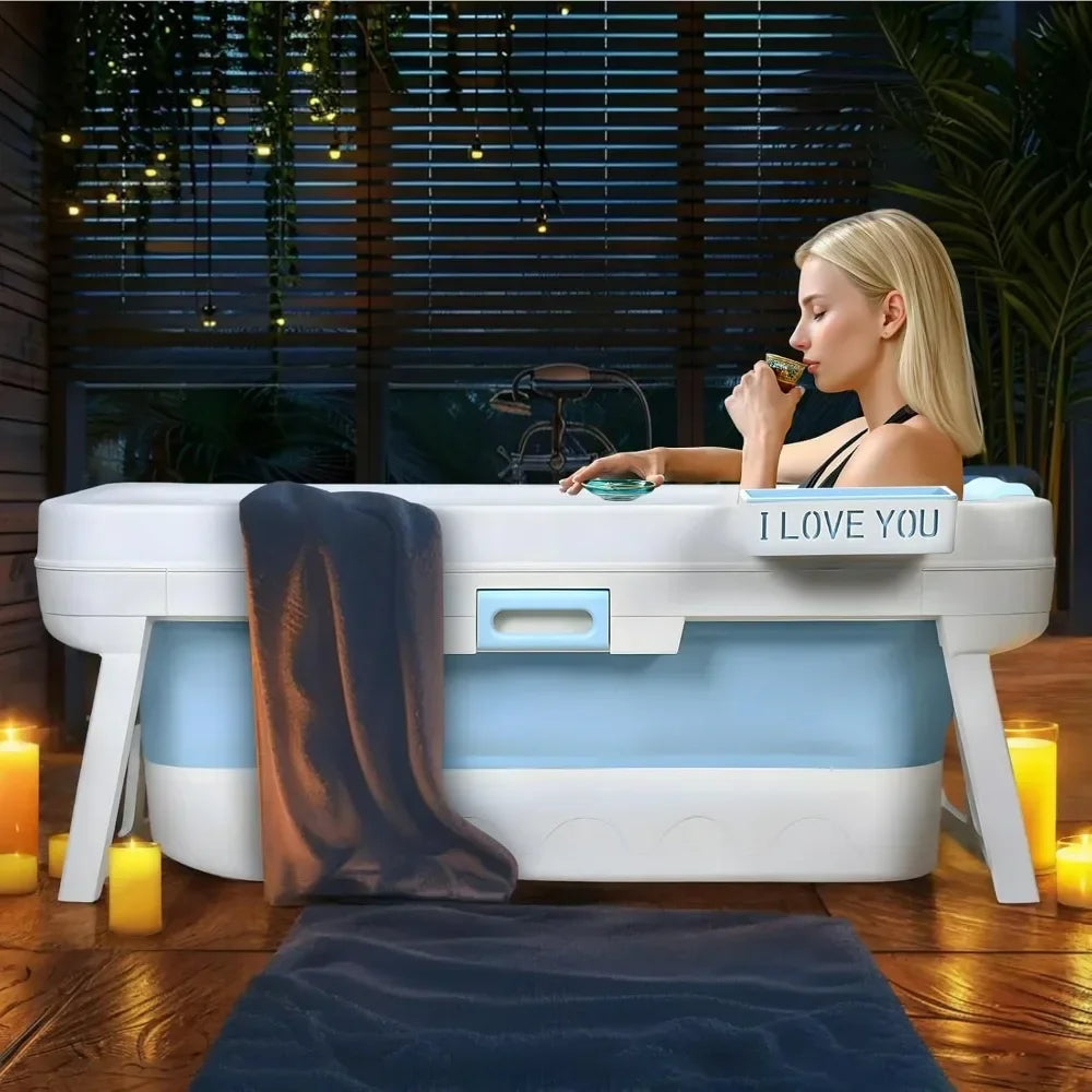Portable Adult Bathtub Collapsible Freestanding Ergonomic Bath