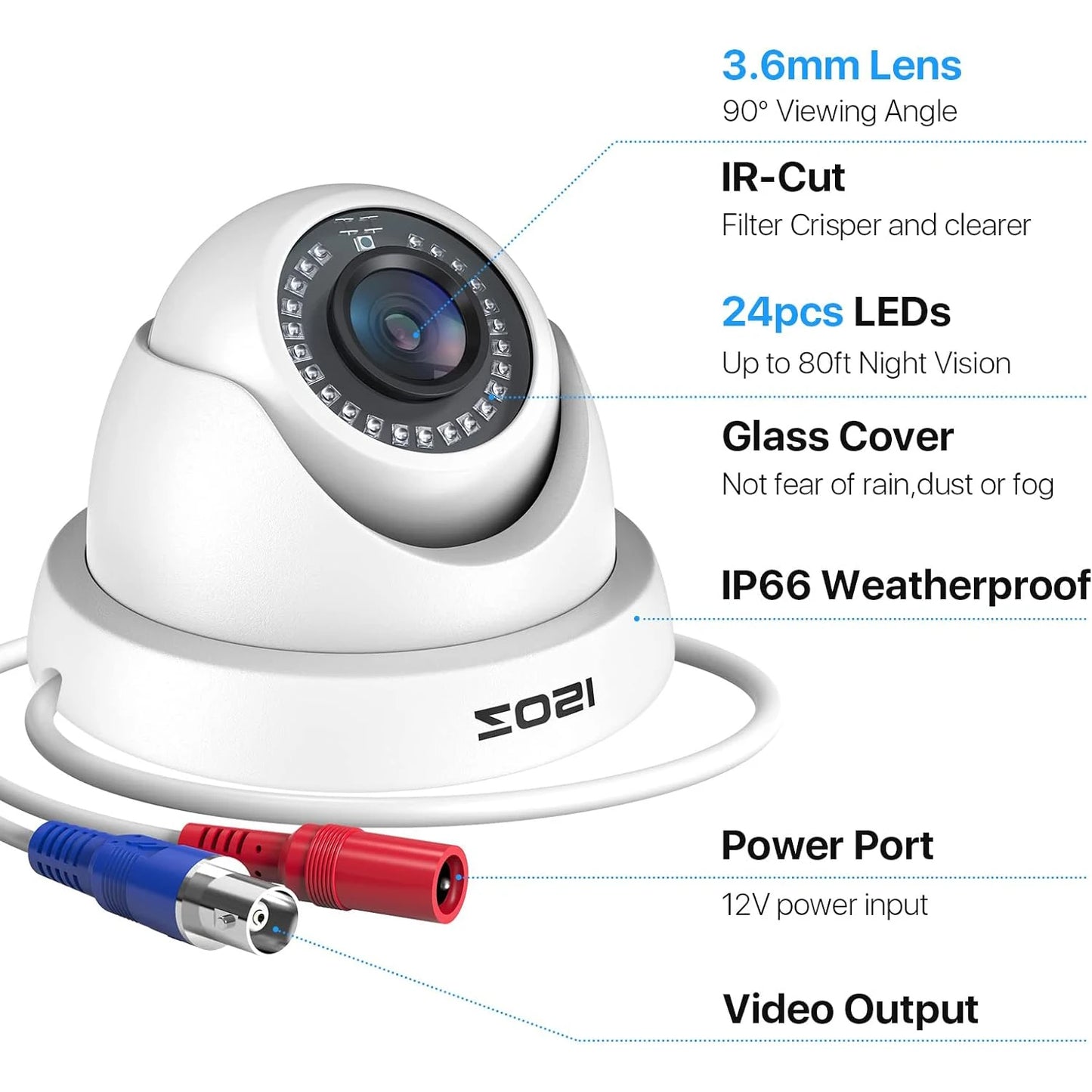 ZOSI 4Pack 2MP HD 1080P Security Cameras Kit Indoor Outdoor Dome