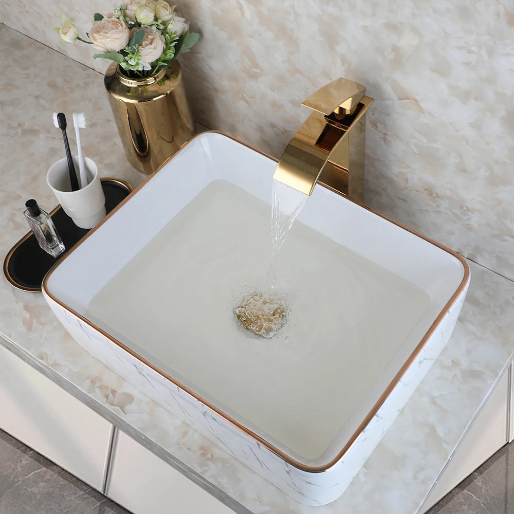 KEMAIDI MEKKHALA Modern Edge Ceramic Bathroom Sink