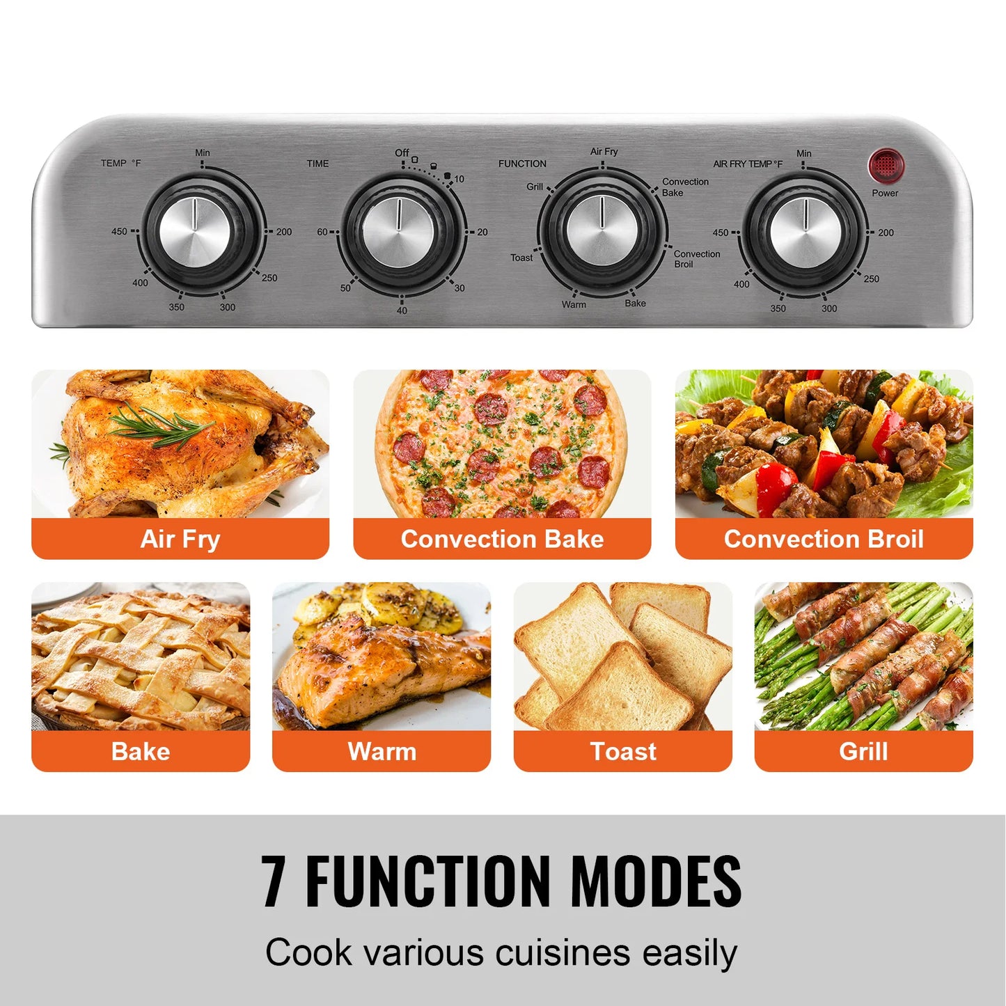 SucceBuy Air Fryer Toaster Oven Countertop Combo With Grill