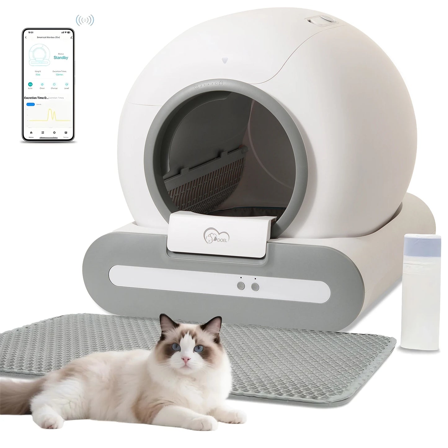 DOEL Self Cleaning Cat Litter Box With Smart App Control