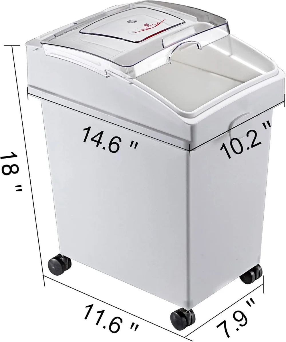 3-Piece Ingredient Storage Bin Set With Wheels And Sliding Lid