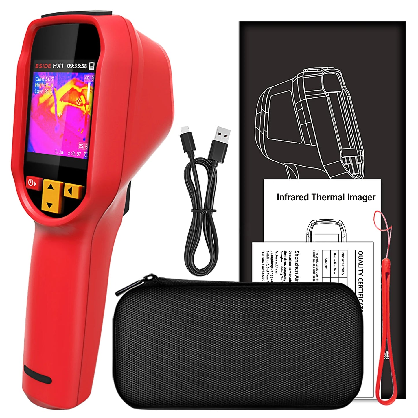 BSIDE Handheld Thermal Imaging Camera HX1 240x240 For PCB Repair