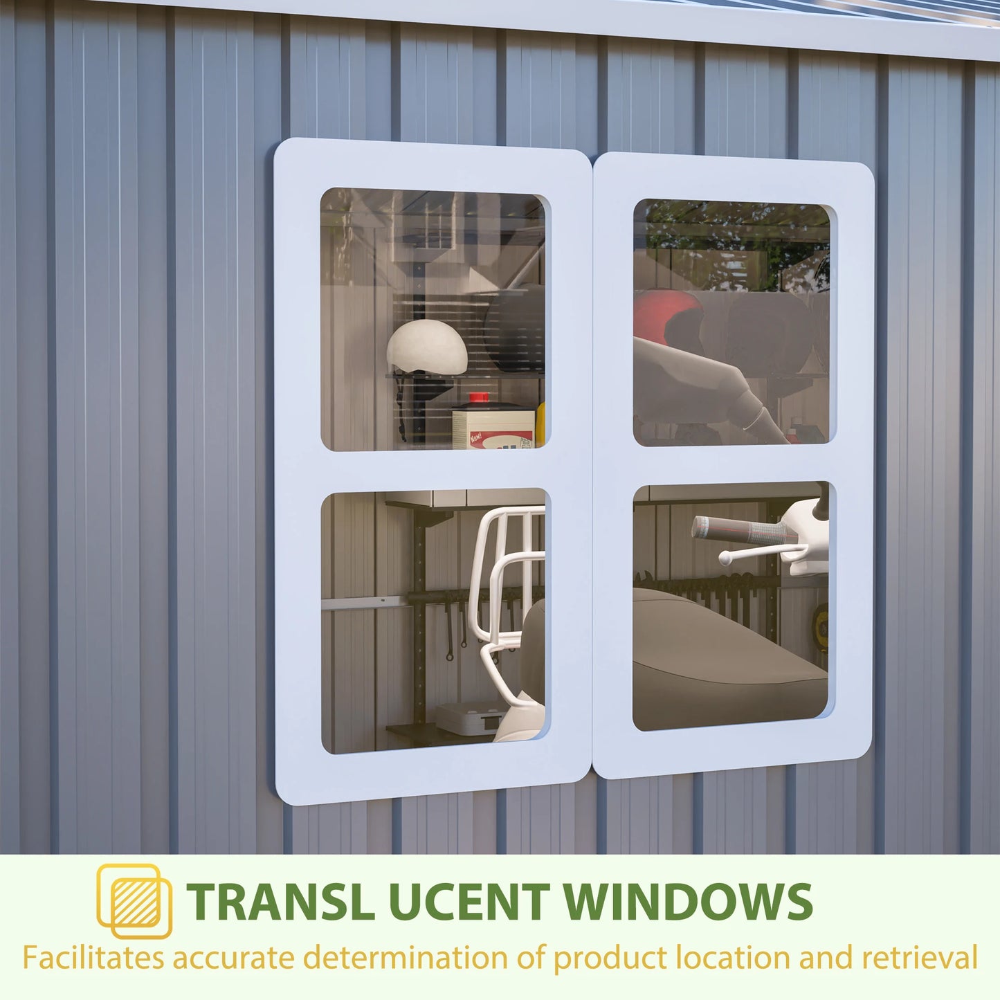 LZBEITEM Steel Outdoor Storage Shed Waterproof Lockable Garden Building