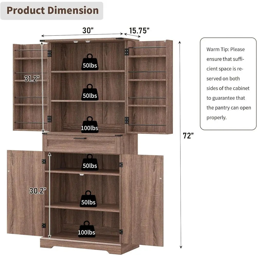 Modular Kitchen Storage Cabinet With Shelves And Drawers