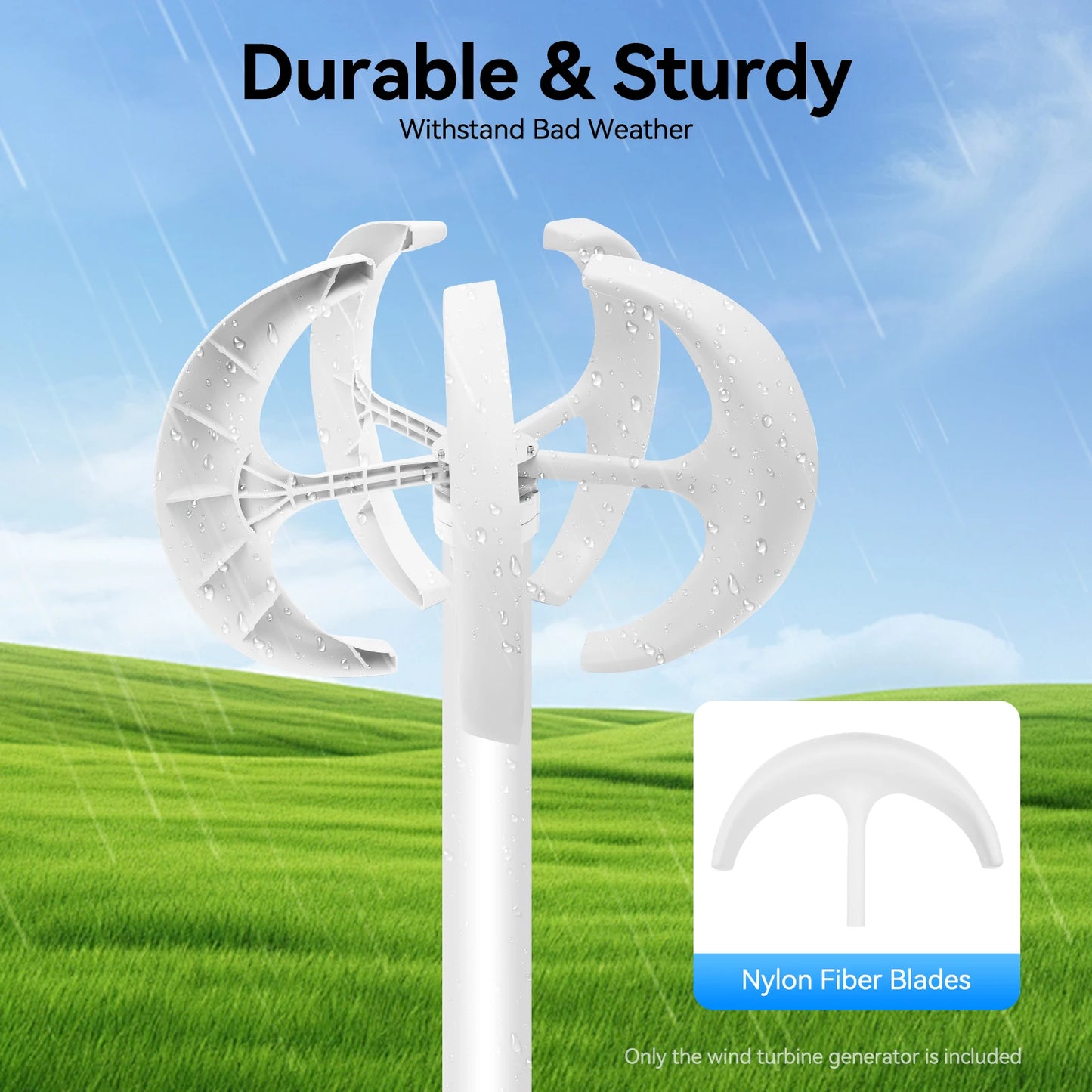 600W 24V Vertical Axis Wind Turbine Generator for Off Grid