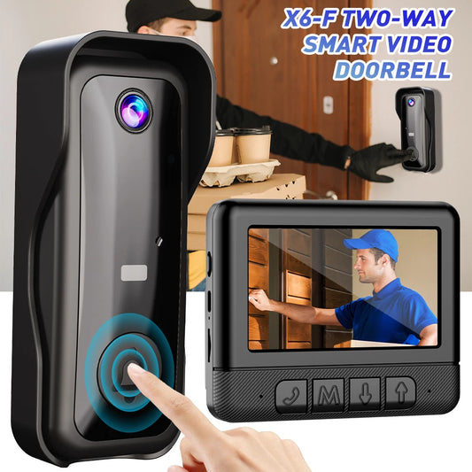 X6 Smart Video Doorbell Camera Bundle With Wireless Intercom