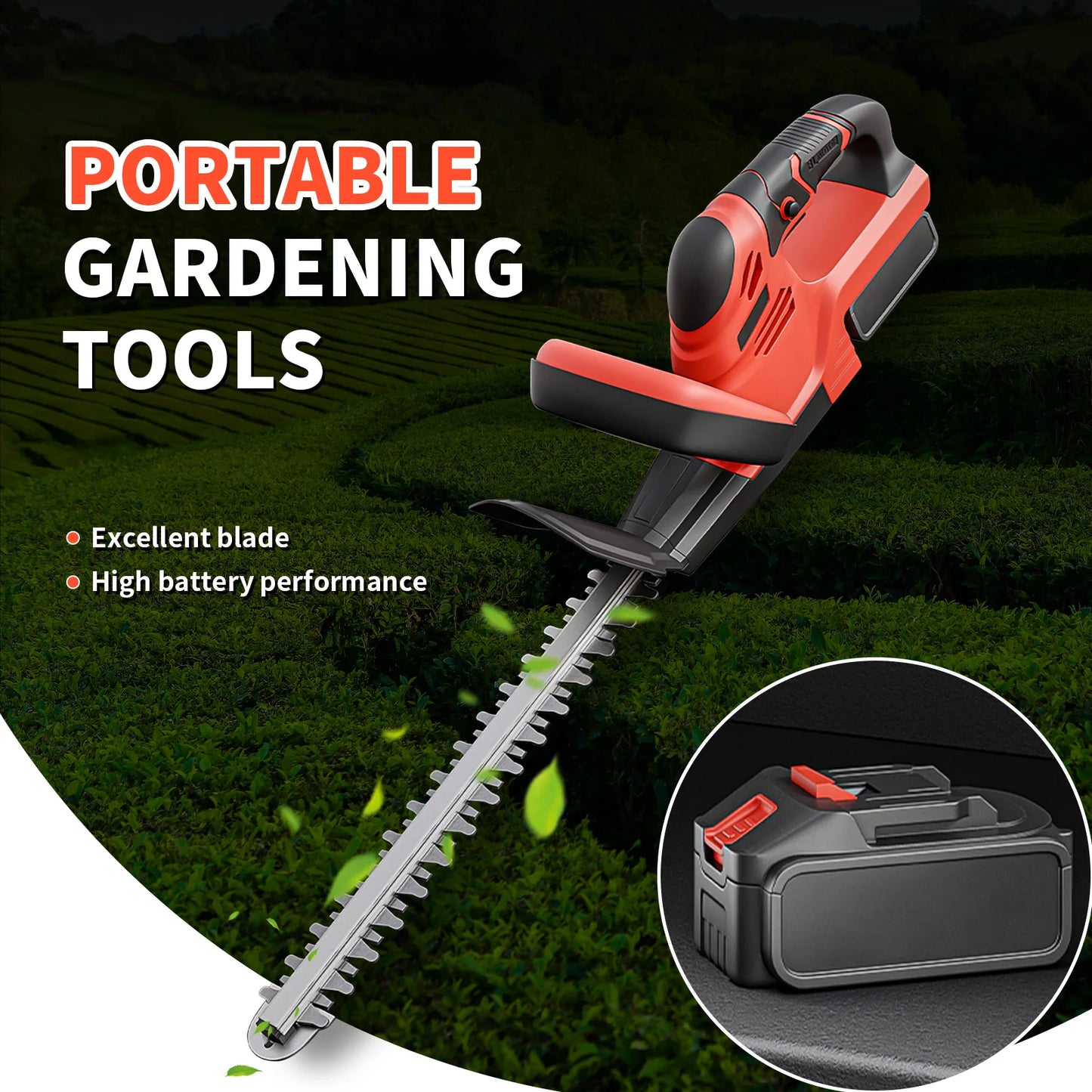 Cordless Hedge Trimmer With Battery And Charger For Yard Work