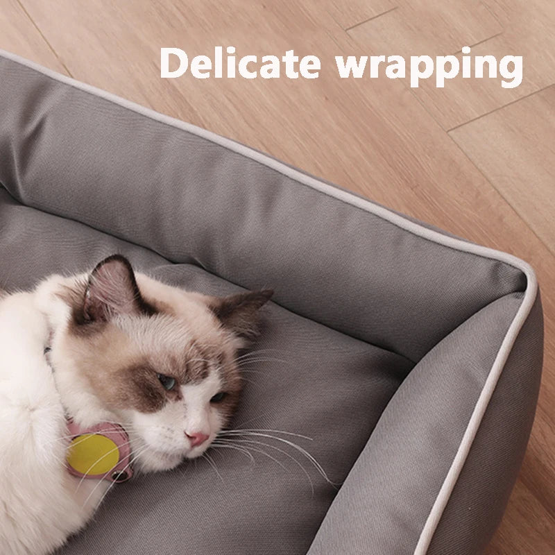 Four Season Square Dog Bed, Sofa Style, Waterproof Cushion