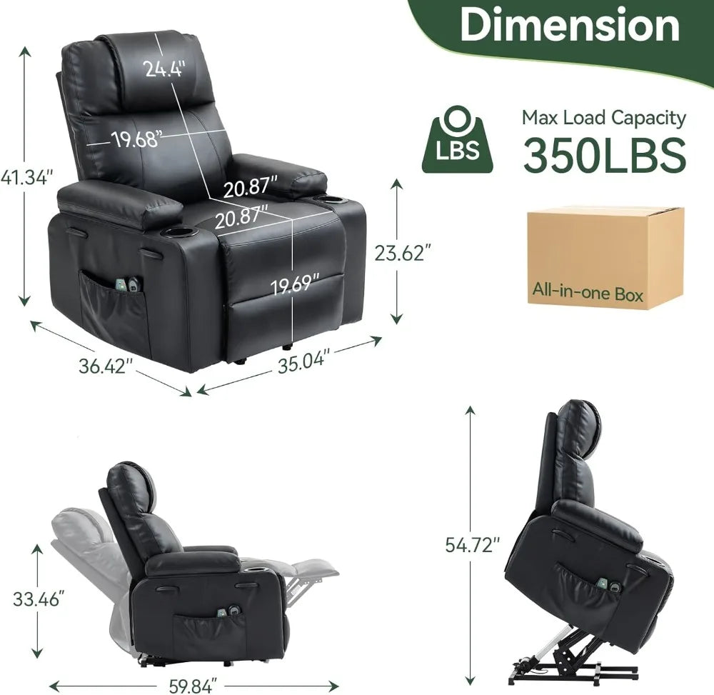 Electric Power Lift Recliner Chair With Heat And Massage