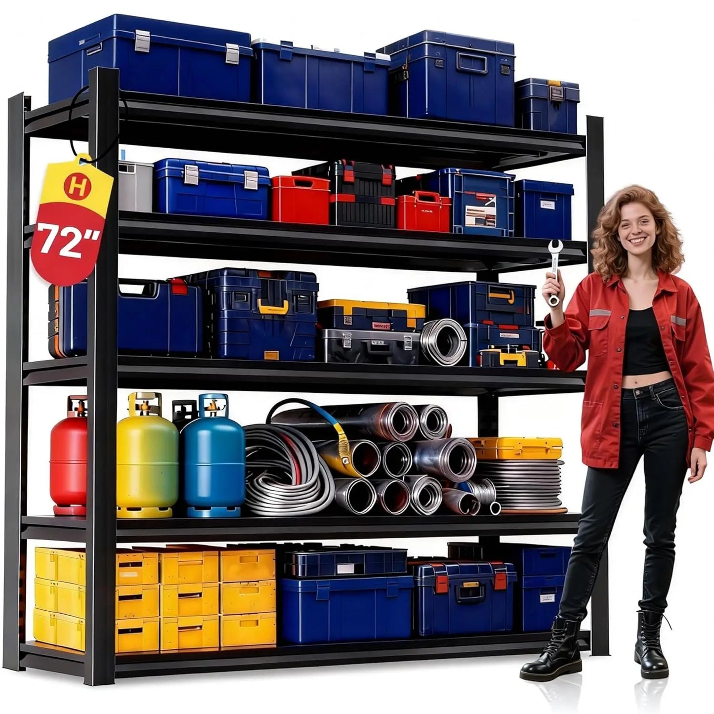 ZHILU Heavy Duty Garage Shelving Unit 2500lb Capacity Metal