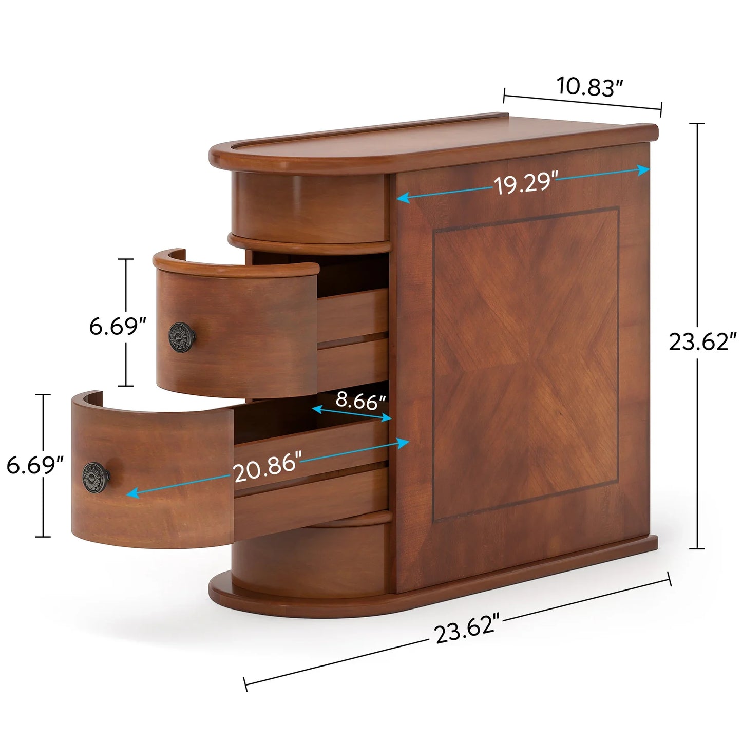 Tribesigns End Table With Drawer Modern Solid Wood Nightstand