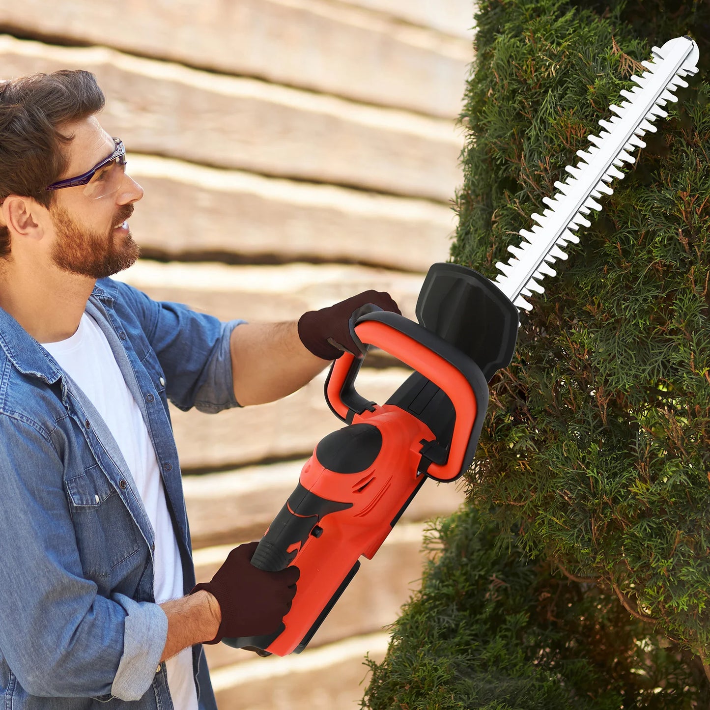 Cordless Hedge Trimmer With Battery And Charger For Yard Work