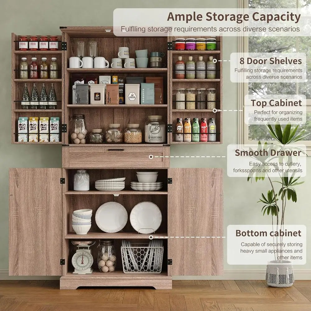 Modular Kitchen Storage Cabinet With Shelves And Drawers