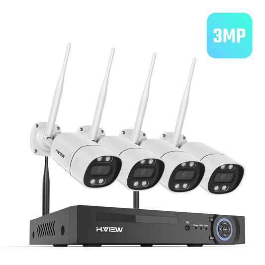H.VIEW 8-Channel Wireless Security Camera System Kit NVR
