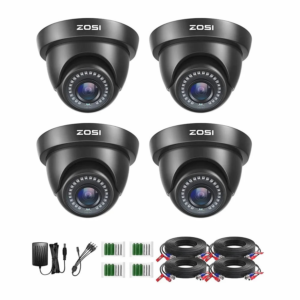 ZOSI 4Pack 2MP HD 1080P Security Cameras Kit Indoor Outdoor Dome