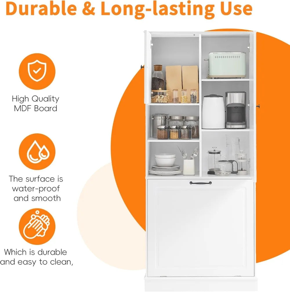 Tilt Out Laundry Hamper Cabinet With Adjustable Shelf