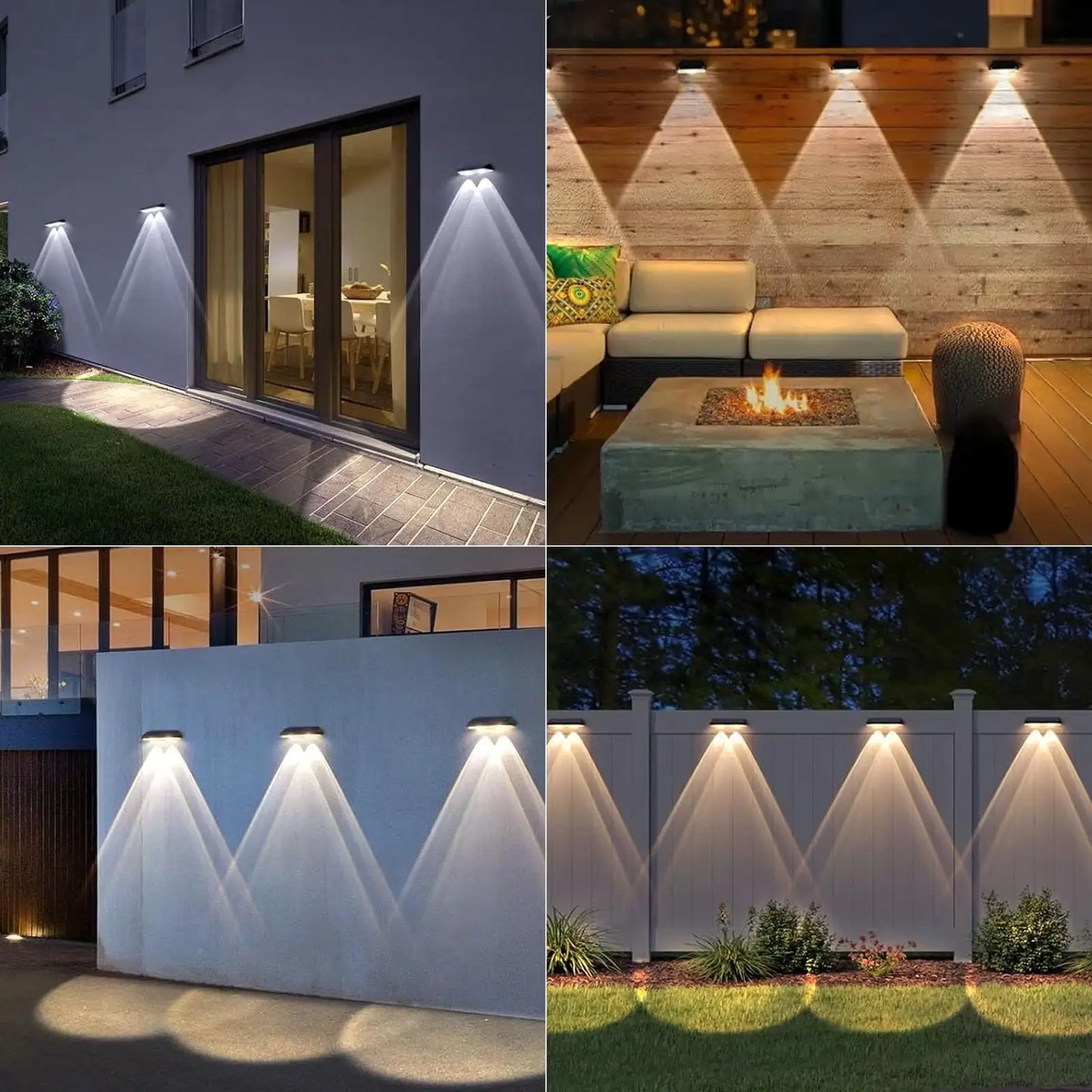 SZRSTH Solar Fence Lights Outdoor 6 Pack IP65 Waterproof