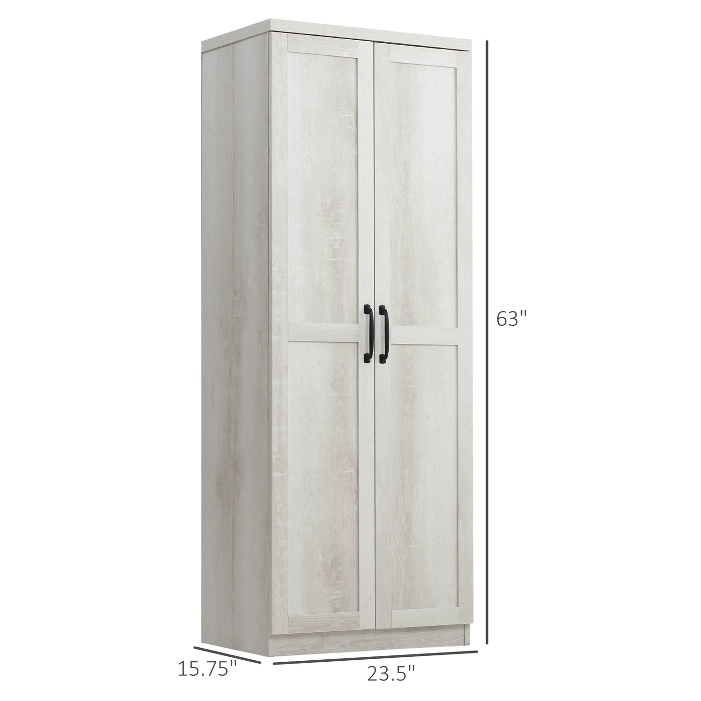 HOMCOM Rustic 2-Door Kitchen Freestanding Storage Cabinet
