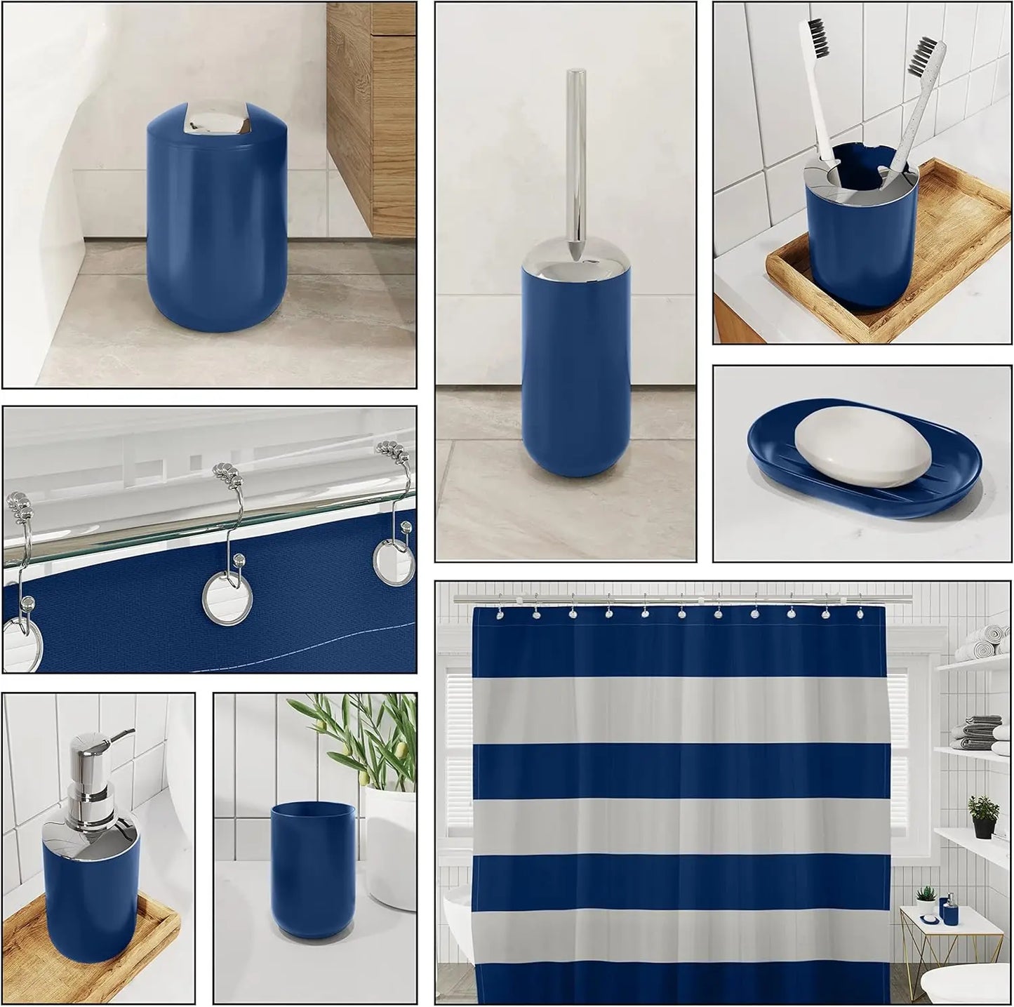 Bathroom Accessory Set Twenty Piece With Shower Curtain Liner